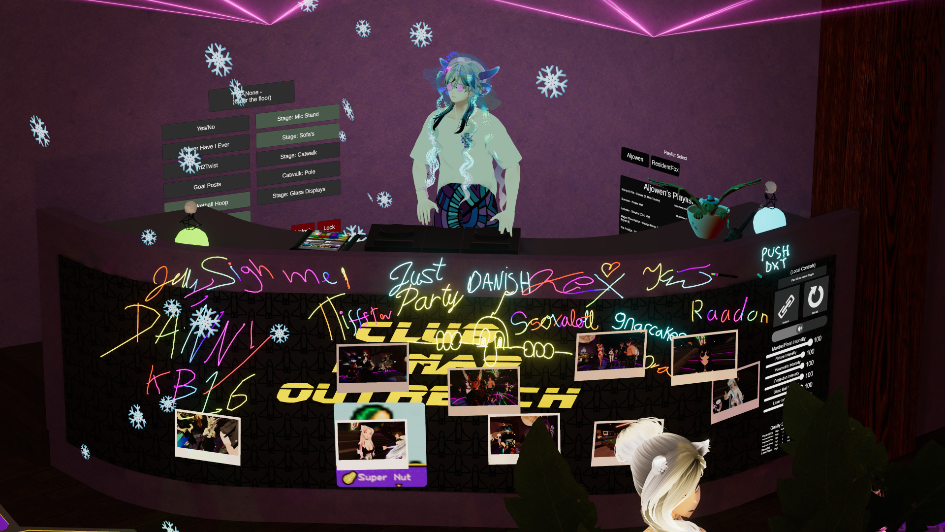 A photo of Sox DJ'ing at Lunar Outreach